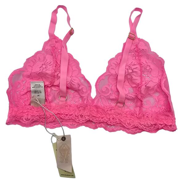 Free People We Are HAH Womans size M Chi Bralittle Bralette Rose Quartz Pink NEW - Picture 3 of 8